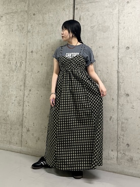 「キャミワンピ」｜「アイテム（アクセサリー）」を使った、わたさん（レディース・156cm）の夏コーディネート