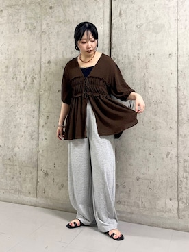 「KBF（ケイビーエフ）のアイテム」を使った、わたさん（レディース・156cm）の夏コーディネート