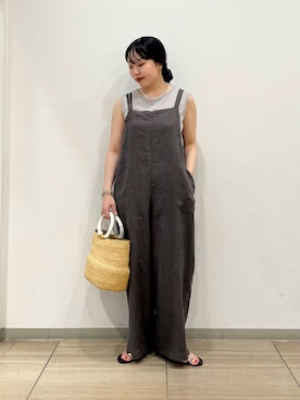 「夏服コーデ」｜「アイテム（サロペット/オーバーオール）」を使った、わたさん（レディース・156cm）の夏コーディネート