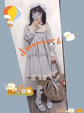 「原宿」｜「アイテム（ワンピース/ドレス）」を使った、Wakakoさん（レディース・158cm）の冬コーディネート