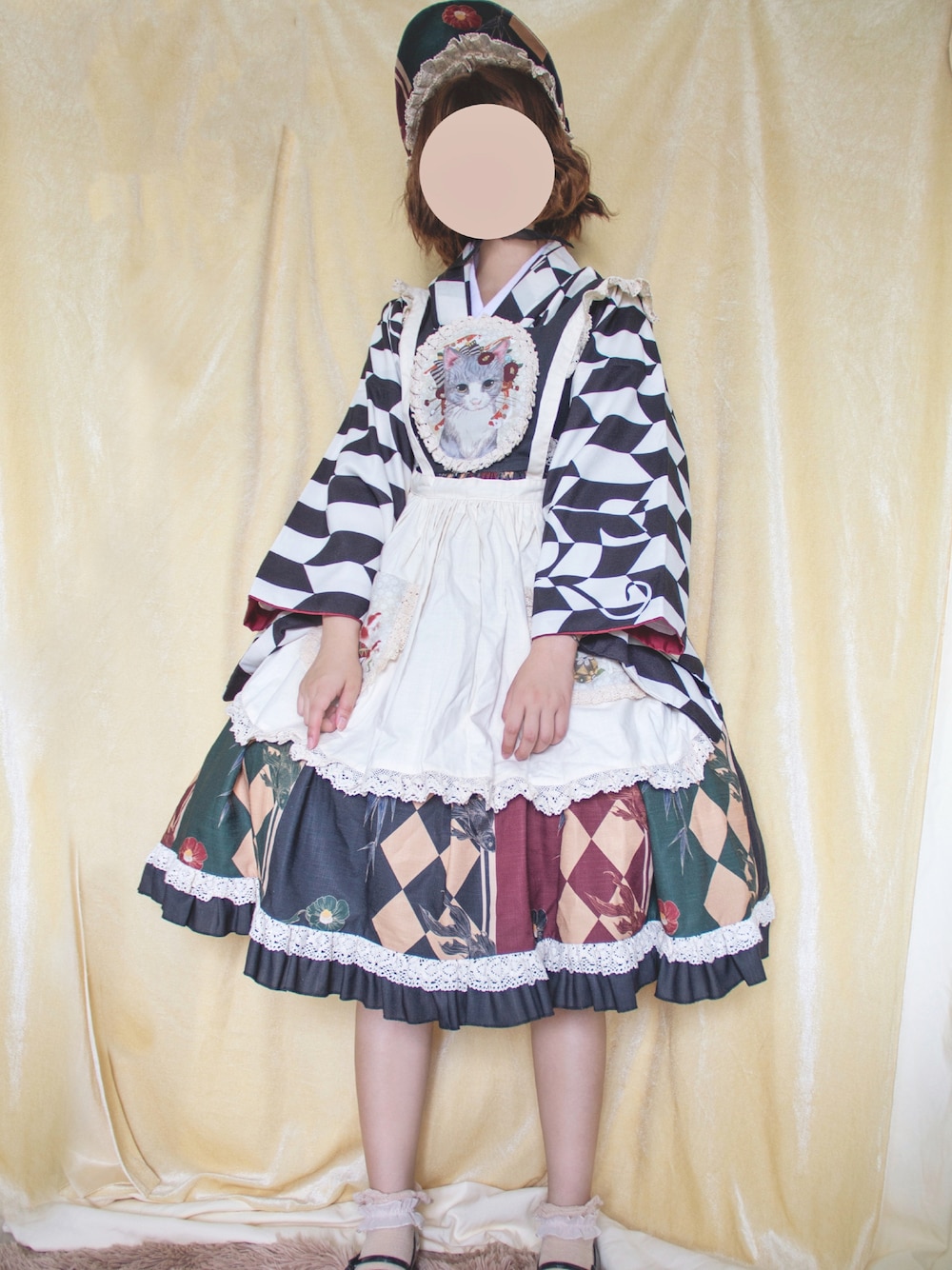 「lolita、lolitafashion、夏、街头搭配、かわいい、和服、着物、秋のコーデ、秋コーデ」｜「鸮球球のアイテム（着物、その他）」を使った、Wakakoさん（レディース・158cm）の秋コーディネートの1枚目の写真