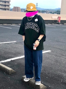 「Perushu（ペルーシュ）のアイテム（帽子）」を使った、ＴａＫｕ🥑さん（メンズ・164cm）の春コーディネート