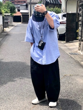 「CPCM（シーピーシーエム）のアイテム（キャップ）」を使った、ＴａＫｕ🥑さん（メンズ・164cm）の夏コーディネート