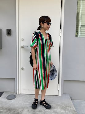 「I.D.E.A international（イデアインターナショナル）のアイテム（帽子）」を使った、huco_56さん（レディース・157cm）の夏コーディネート