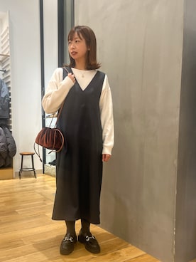 「アーバンリサーチドアーズ」｜「アイテム（ワンピース/ドレス）」を使った、chikaさん（レディース・163cm）の冬コーディネート