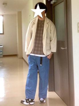 「kutir（クティール）のアイテム（テーラードジャケット）」を使った、ナオさん（メンズ・179cm）の夏コーディネート