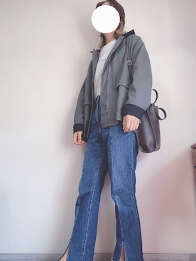 「emi+（エミプラス）のアイテム（ブルゾン）」を使った、ちゃきさん（レディース・164cm）の秋コーディネート