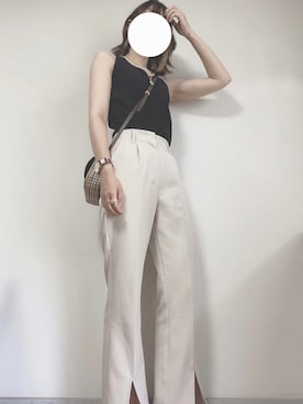 「アイテム（イヤーカフ、イエロー系）」を使った、ちゃきさん（レディース・164cm）の夏コーディネート