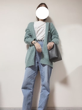「アイテム（イヤーカフ、イエロー系）」を使った、ちゃきさん（レディース・164cm）の春コーディネート