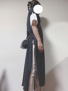 「ロングニット」｜「アイテム（ワンピース/ドレス）」を使った、ちゃきさん（レディース・164cm）の秋コーディネート