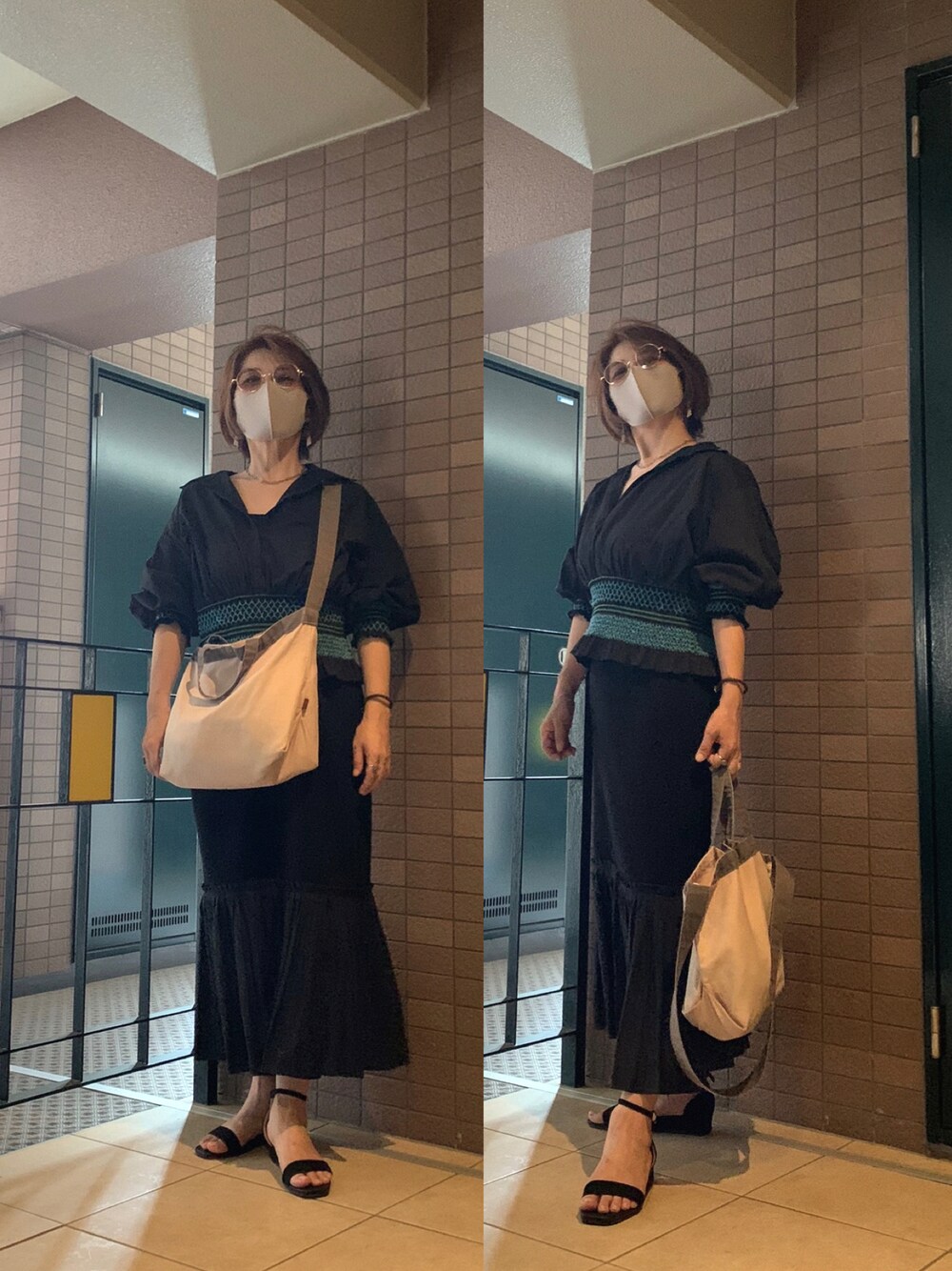 「夏コーデ、サングラス、家族でお出かけ」｜「DENGLI.のアイテム（バッグ、ピンク系）」を使った、Megumi Hiroeさん（レディース・148cm）の夏コーディネートの1枚目の写真