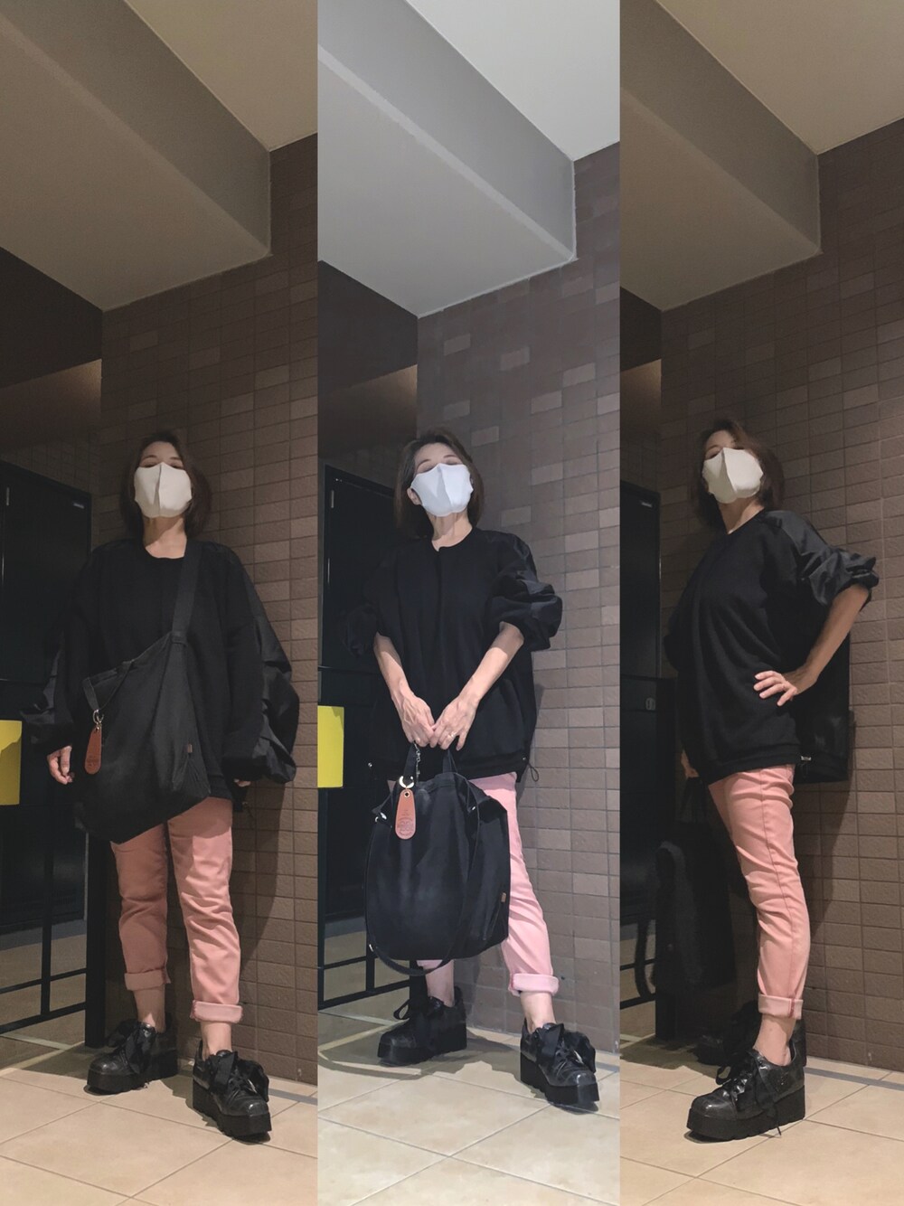 「秋のコーデ、お仕事コーデ、真ん中だけFlashが✨、髪切りたい！！！」｜「MEDE19Fのアイテム（トップス、ブラック系）」を使った、Megumi Hiroeさん（レディース・148cm）の秋コーディネートの1枚目の写真