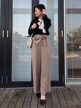 「couture brooch（クチュールブローチ）のアイテム」を使った、AOIさん（レディース・157cm）の冬コーディネート