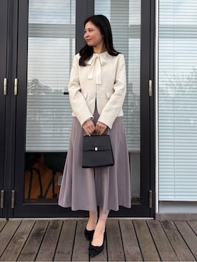 「couture brooch（クチュールブローチ）のアイテム」を使った、AOIさん（レディース・157cm）の冬コーディネート