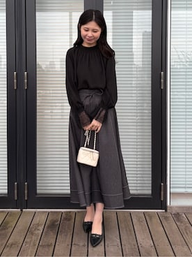 「couture brooch（クチュールブローチ）のアイテム」を使った、AOIさん（レディース・157cm）の冬コーディネート