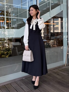 「couture brooch（クチュールブローチ）のアイテム」を使った、AOIさん（レディース・157cm）の冬コーディネート