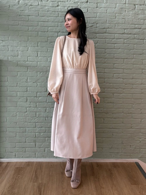 セール】【通勤・ラメジャカード】ドッキングワンピース（ワンピース