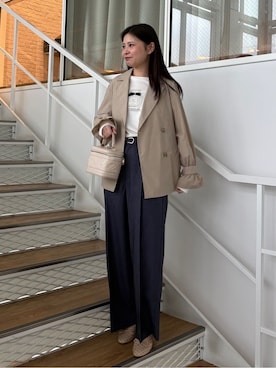 「couture brooch（クチュールブローチ）のアイテム」を使った、AOIさん（レディース・157cm）の冬コーディネート