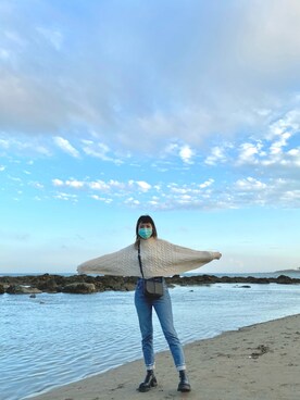 「海」｜「アイテム（ブーツ）」を使った、Jia さん（レディース・160cm）の冬コーディネート
