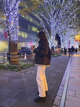 「Ungrid（アングリッド）のアイテム（ムートンコート）」を使った、ayu ;)さん（レディース・155cm）の秋コーディネート