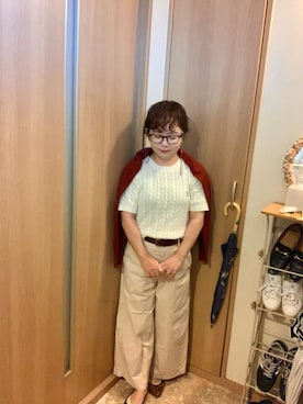 「GU（ジーユー）のアイテム（サングラス）」を使った、とみちゃんさん（レディース・145cm）の秋コーディネート