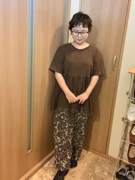 「studio CLIP（スタディオクリップ）のアイテム（その他パンツ）」を使った、とみちゃんさん（レディース・145cm）の秋コーディネート