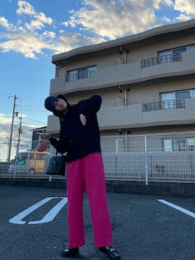 「LANVIN（ランバン）のアイテム（帽子）」を使った、miraさん（レディース・162cm）の秋コーディネート