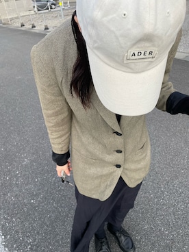 「ADER error（アーダーエラー）のアイテム（帽子）」を使った、miraさん（レディース・162cm）の冬コーディネート