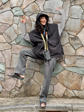 「TONBOW（トンボウ）のアイテム」を使った、蒼葉えるさん（レディース・166cm）の夏コーディネート