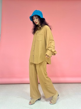 「TRAPEZE（トラピーズ）のアイテム」を使った、蒼葉えるさん（レディース・166cm）の夏コーディネート