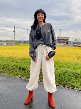 「room.13（ルームサーティーン）のアイテム」を使った、蒼葉えるさん（レディース・166cm）の秋コーディネート