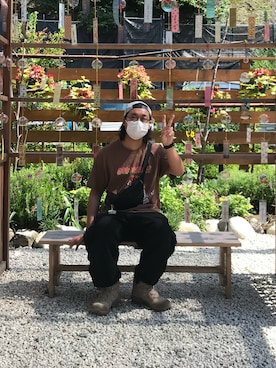 「AlexanderLeeChang（アレキサンダーリーチャン）のアイテム（トップス）」を使った、Rockyさん（メンズ・177cm）の夏コーディネート