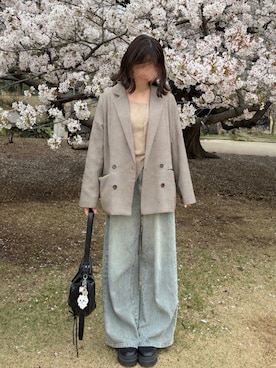 「R&E（アールアンドイー）のアイテム」を使った、sakuraさん（レディース・164cm）の春コーディネート