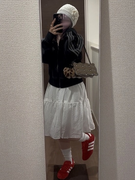 「adidas（アディダス）のアイテム（ジャケット/アウター）」を使った、aina♡さん（レディース・153cm）の春コーディネート