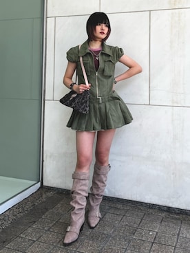 「jouetie（ジュエティ）のハートコンチョブレス（ブレスレット、シルバー系）」を使った、UTAさん（レディース・167cm）の春コーディネート