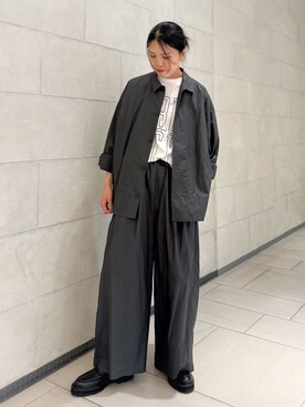 「JOURNAL STANDARD LUXE（ジャーナルスタンダード　ラックス）のタイプライター ジャケット（その他アウター、グレー系）」を使った、Y.Kさん（レディース・163cm）の夏コーディネート