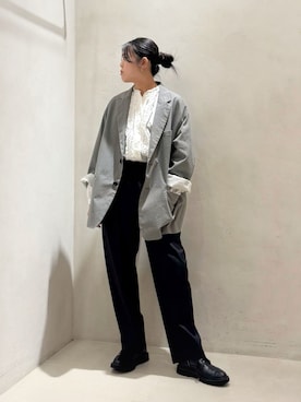「JOURNAL STANDARD LUXE（ジャーナルスタンダード　ラックス）のラミートロピカル イージーパンツ（その他パンツ、ブラック系）」を使った、Y.Kさん（レディース・163cm）の春コーディネート
