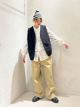 「JOURNAL STANDARD LUXE（ジャーナルスタンダード　ラックス）のハイツイストガーゼ Wフリルブラウス（シャツ/ブラウス、ホワイト系）」を使った、Y.Kさん（レディース・163cm）の春コーディネート