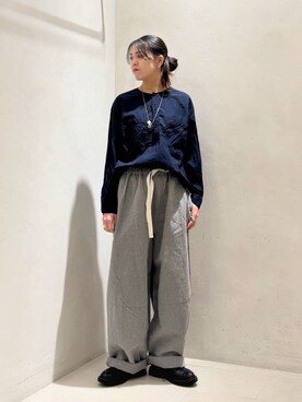 「JOURNAL STANDARD LUXE（ジャーナルスタンダード　ラックス）のKalina's PT（その他パンツ、グレー系）」を使った、Y.Kさん（レディース・163cm）の冬コーディネート