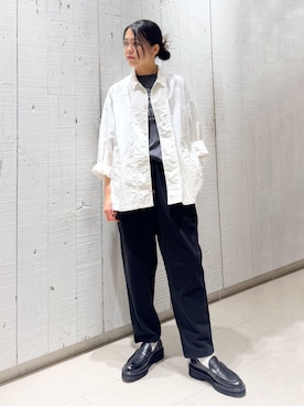 「JOURNAL STANDARD LUXE（ジャーナルスタンダード　ラックス）のタイプライター ジャケット（その他アウター、ホワイト系）」を使った、Y.Kさん（レディース・163cm）の夏コーディネート