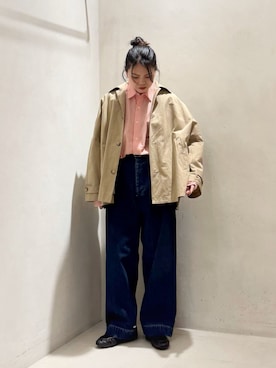 「JOURNAL STANDARD LUXE（ジャーナルスタンダード　ラックス）のハイカウントツイル BIGコート（その他アウター、ベージュ系）」を使った、Y.Kさん（レディース・163cm）の冬コーディネート