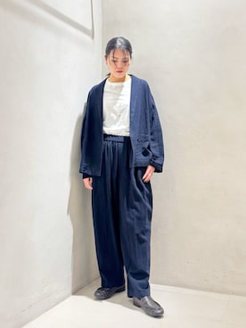 「JOURNAL STANDARD LUXE（ジャーナルスタンダード　ラックス）のLCワッシャー ショールカラージャケット（その他アウター、ブルー系）」を使った、Y.Kさん（レディース・163cm）の冬コーディネート