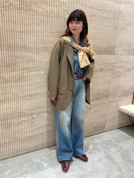 「FRAMeWORK（フレームワーク）のCOUTURE D`ADAM/クチュールドアダム BIGJK Single Blazer Desert（その他アウター、ブラウン系）」を使った、Minamiさん（レディース・165cm）の冬コーディネート