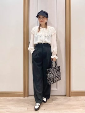 「アイテム（イヤリング）」を使った、TOCCA Officialさん（レディース・154cm）の秋コーディネート