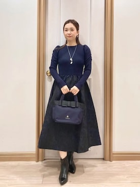 「アイテム（イヤリング）」を使った、TOCCA Officialさん（レディース・154cm）の秋コーディネート