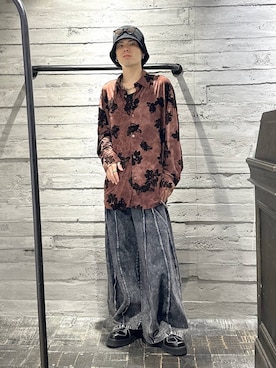 「HARE（ハレ）のステッチジャーマンシューズ(HARE)（ローファー、ブラック系）」を使った、kztstyleさん（メンズ）の夏コーディネート