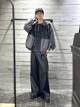 「HARE（ハレ）のステッチジャーマンシューズ(HARE)（ローファー、ブラック系）」を使った、kztstyleさん（メンズ）の夏コーディネート