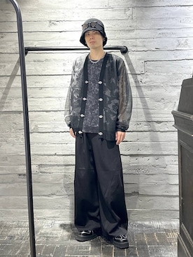 「HARE（ハレ）のステッチジャーマンシューズ(HARE)（ローファー、ブラック系）」を使った、kztstyleさん（メンズ）の夏コーディネート