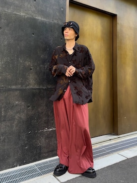 「HARE（ハレ）のステッチジャーマンシューズ(HARE)（ローファー、ブラック系）」を使った、kztstyleさん（メンズ）の夏コーディネート