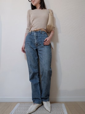 「アイテム（ベルト）」を使った、めいさん（レディース・165cm・30代）の春コーディネート